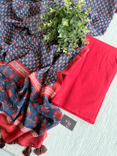 Handloom cotton set with kota dupatta