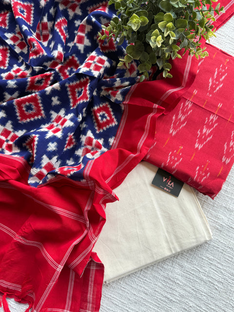 Telia Rumal Ikat cotton salwar suit material