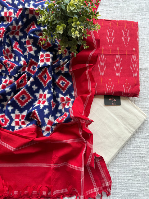 Telia Rumal Ikat cotton salwar suit material