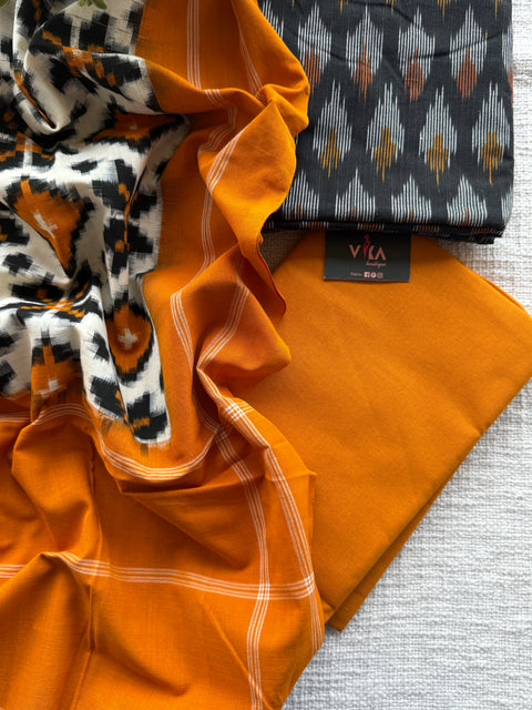 Telia Rumal Ikat cotton salwar suit material