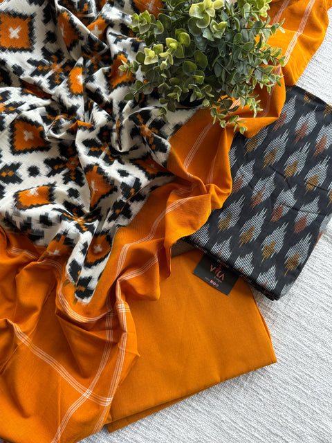 Telia Rumal Ikat cotton salwar suit material