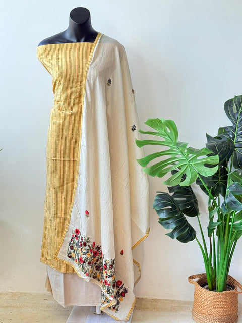 Kantha emb cotton salwar material