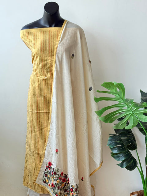 Kantha emb cotton salwar material