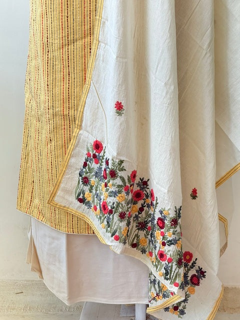 Kantha emb cotton salwar material