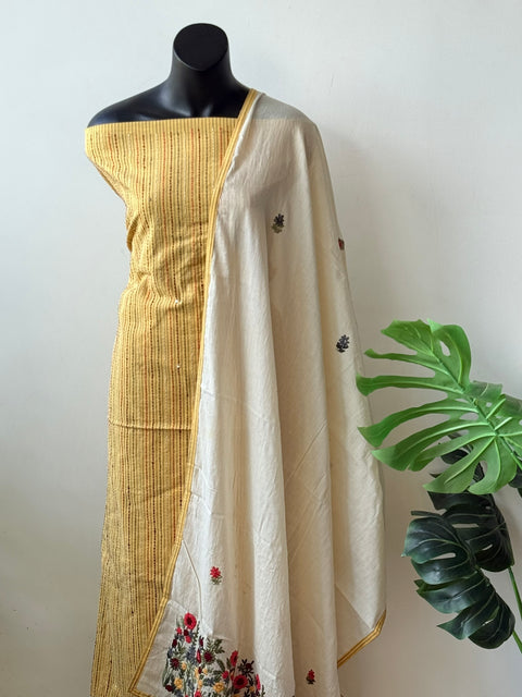 Kantha emb cotton salwar material
