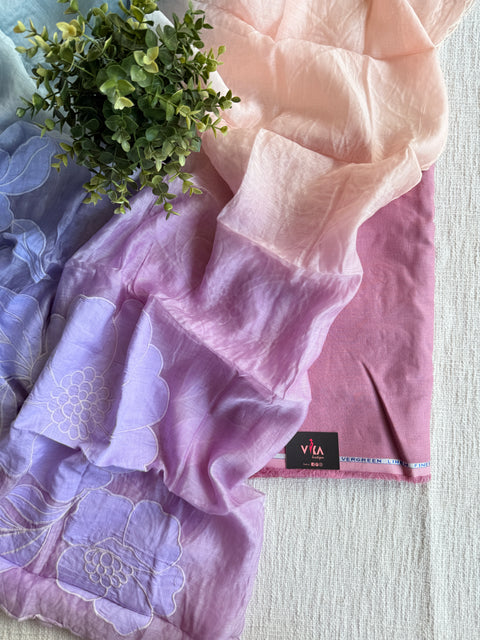 4D shaded Mul chanderi dupatta set