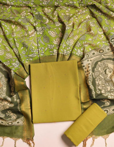Handloom suit with kalamkari dupatta