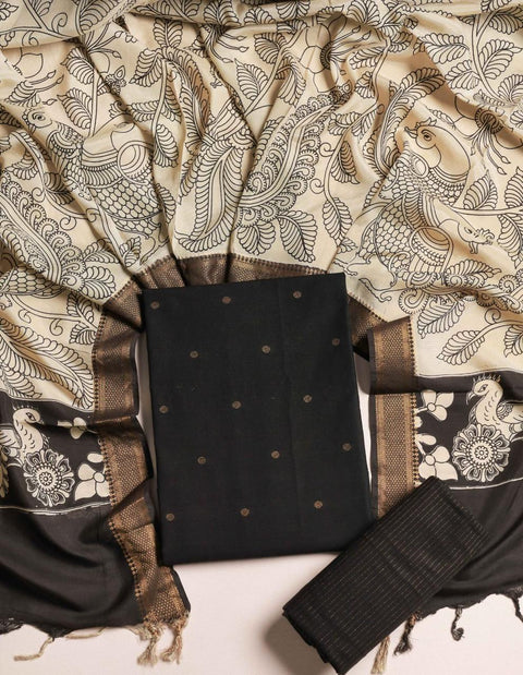 Handloom suit with kalamkari dupatta
