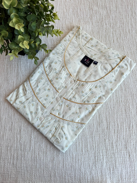 XXL size Printed Italian cotton nighty