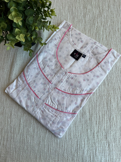 XXL size Printed Italian cotton nighty
