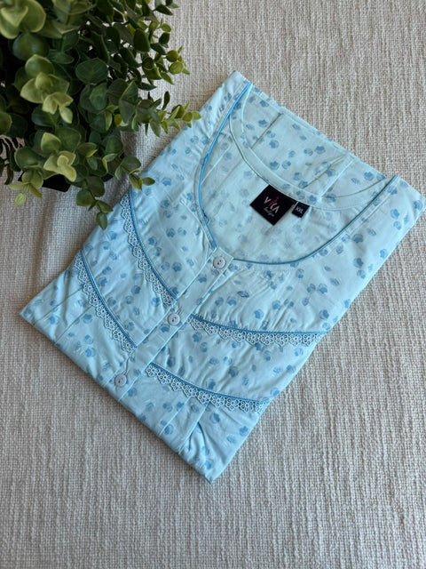 XXL size Printed Italian cotton nighty