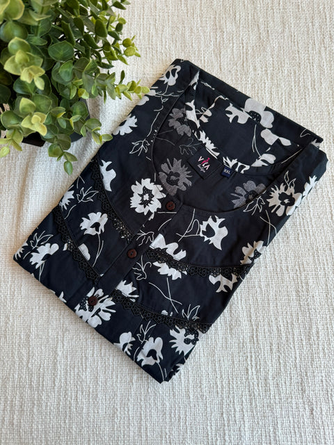 XXL size Printed Italian cotton nighty