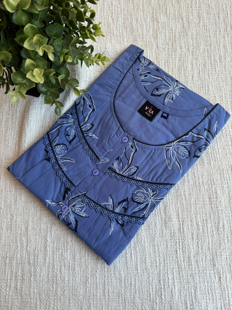 XXL size Printed Italian cotton nighty