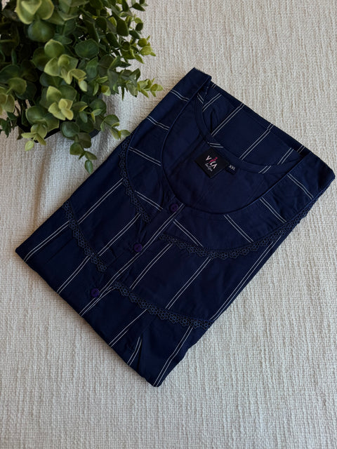 XXL size Printed Italian cotton nighty