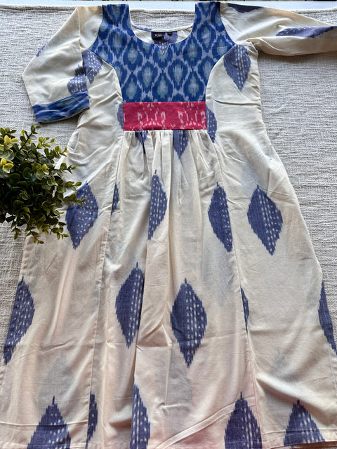 Ikat Patch work pure cotton kurti