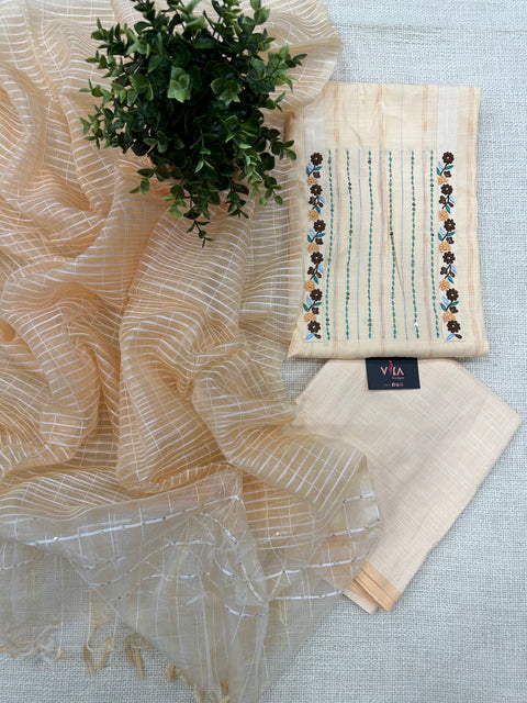 Hand emb Rayon salwar material