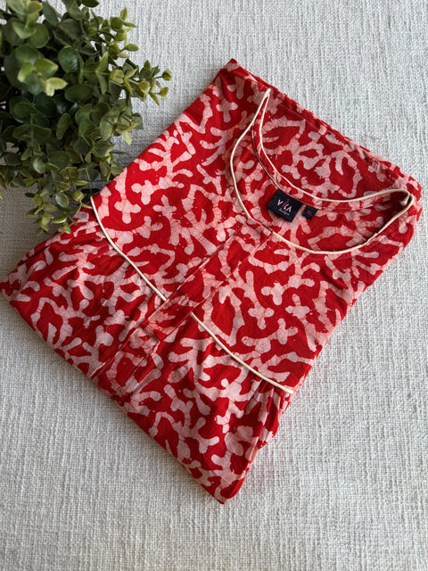 XL size printed Batik cotton Nighty