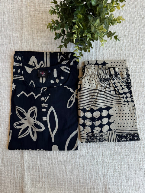 M size printed Cord Night suit