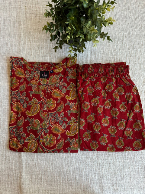 M size printed Cord Night suit