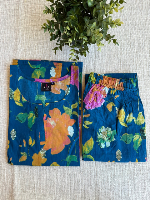 M size printed Cord Night suit