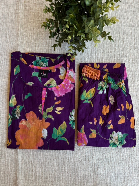 M size printed Cord Night suit