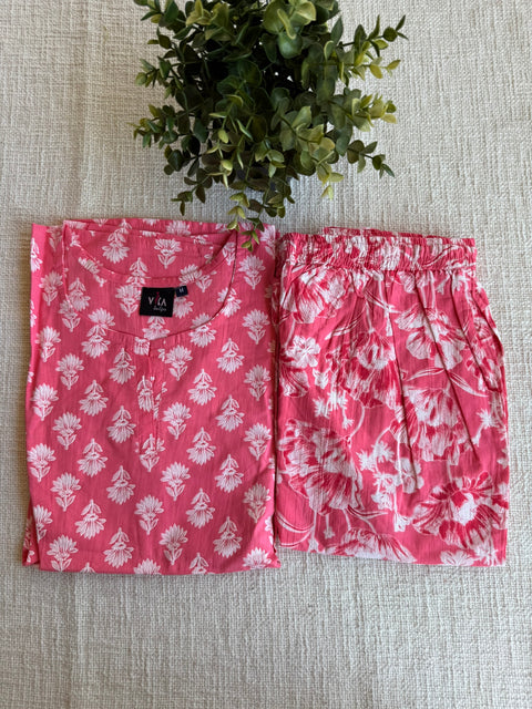 M size printed Cord Night suit
