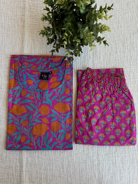 M size printed Cord Night suit