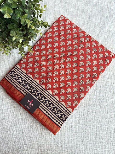 Bagru printed chanderi saree