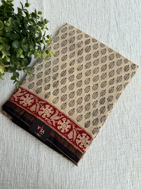 Bagru printed chanderi saree