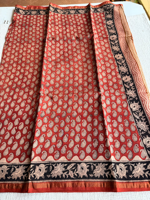 Bagru printed chanderi saree