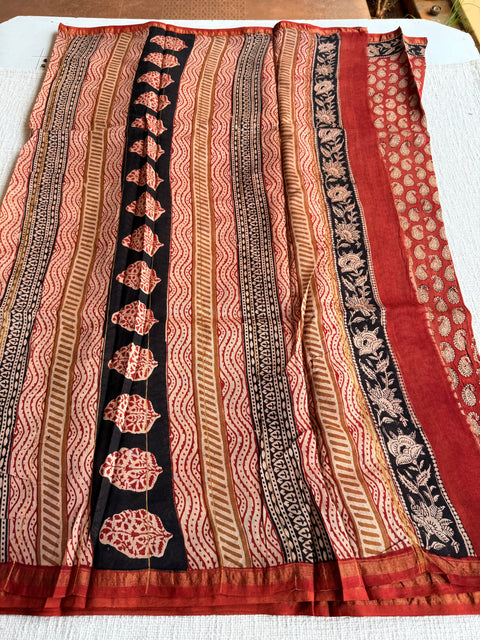 Bagru printed chanderi saree