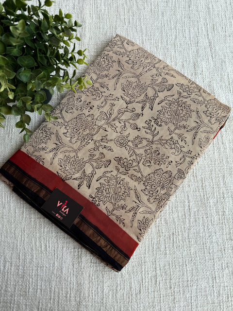 Bagru printed chanderi saree