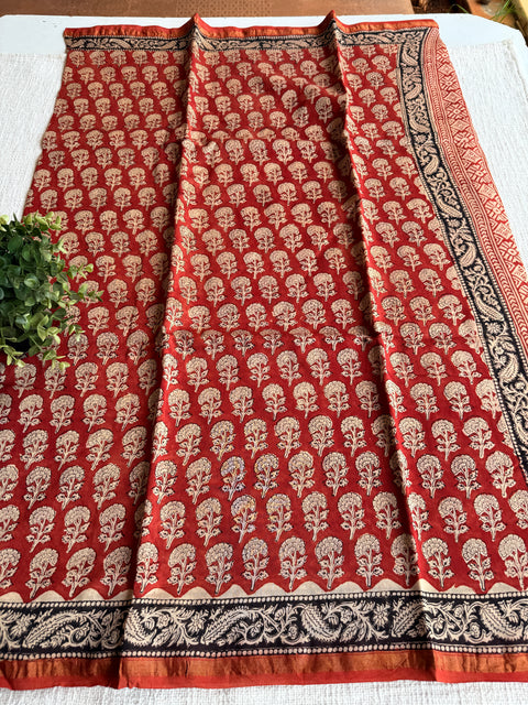 Bagru printed chanderi saree