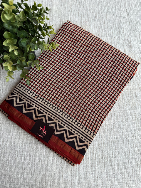 Bagru printed chanderi saree