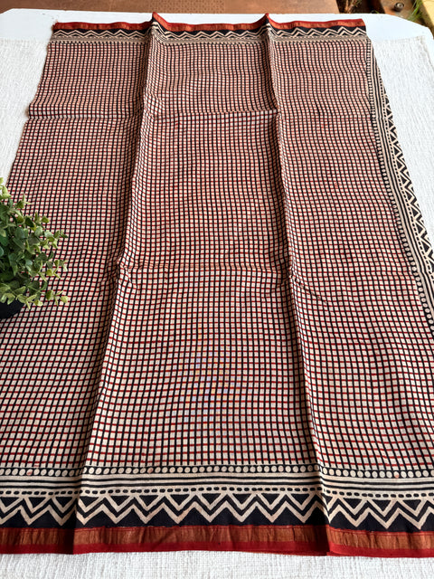Bagru printed chanderi saree