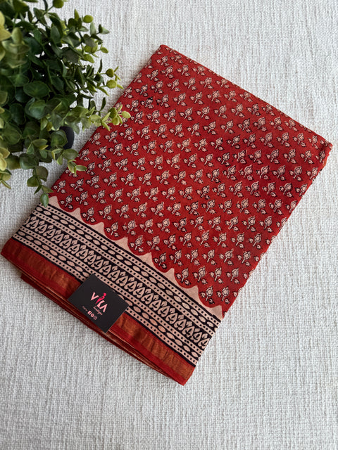 Bagru printed chanderi saree