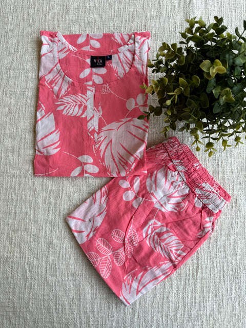 L size printed Co-ord Night suit