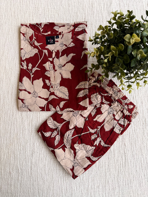 L size printed Co-ord Night suit