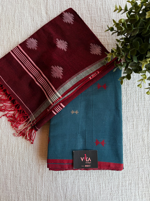 Jamdani Cotton suit set with dupatta