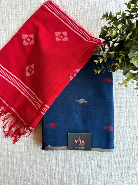 Jamdani Cotton suit set with dupatta