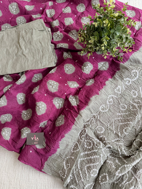 Bhandhej pure cotton saree