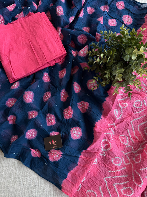 Bhandhej pure cotton saree