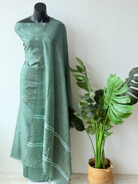 jamdhani weaving raw silk suit material