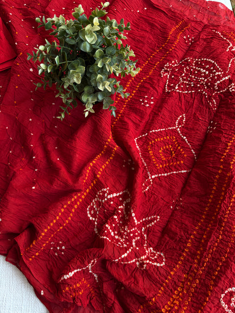 Bhandhej pure cotton saree