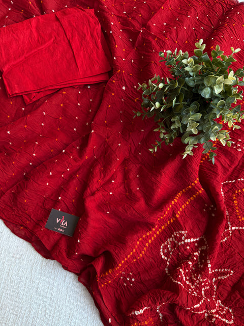 Bhandhej pure cotton saree