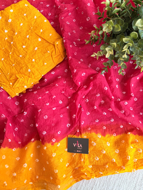 Bhandhej pure cotton saree