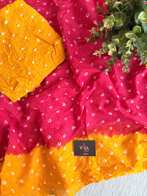 Bhandhej pure cotton saree
