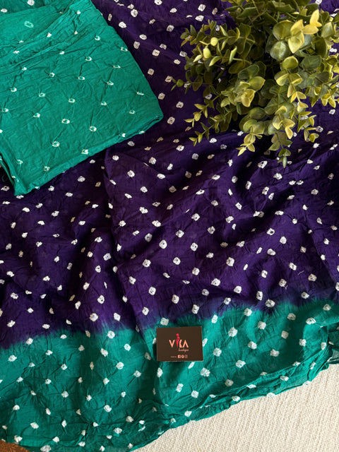 Bhandhej pure cotton saree