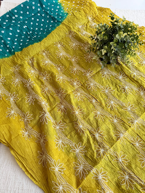 Bhandhej pure cotton saree