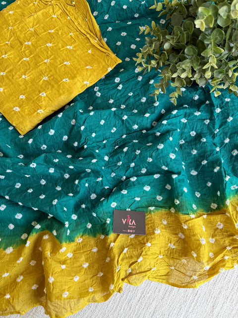 Bhandhej pure cotton saree